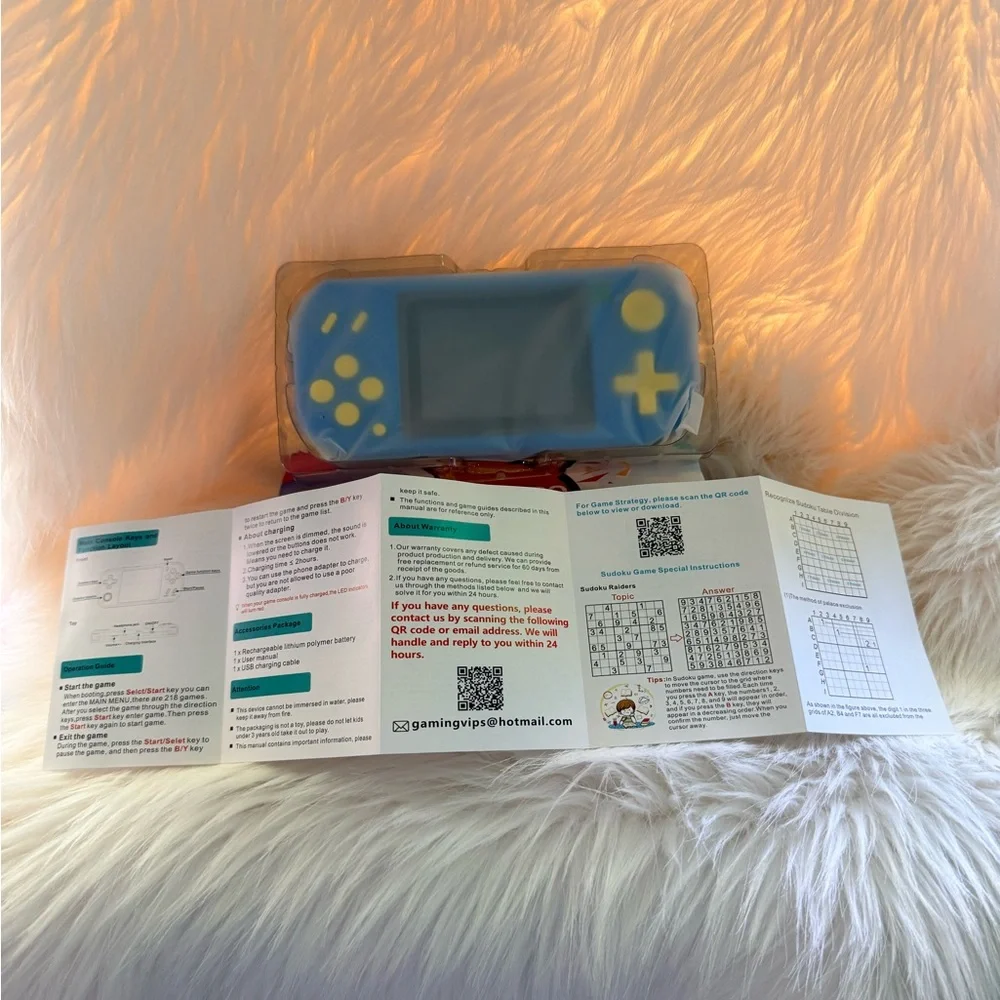 Handheld Game Console GB-682 - Blue & Yellow Portable Gaming